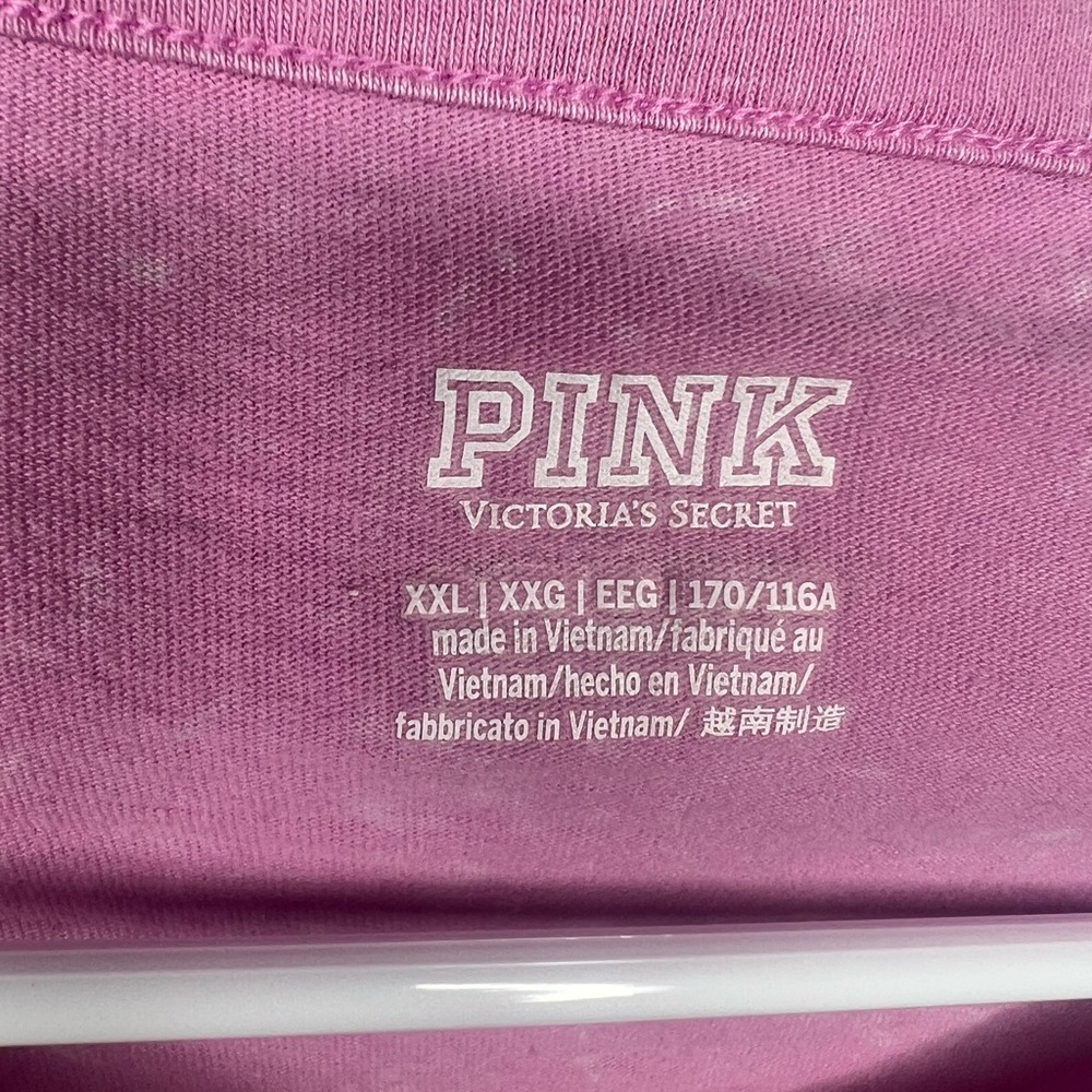 < Pink Victoria's Secret Women's Long Sleeve Cropped Henley > - Picture 3 of 5